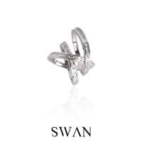 ราคา SWAN Baguette Layer Ring แหวนเงินแท้ แหวนทรงไขว้ ฝังเพชรคิวบิกเซอร์โคเนีย cubic zirconia (7111940851)