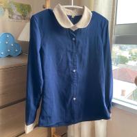 ราคา เสื้อแขนยาวปกคอบัว สีกรม ปกสีครีม ผ้าชีฟองค่ะ Size SM ไม่มีตำหนิ (18119741191)