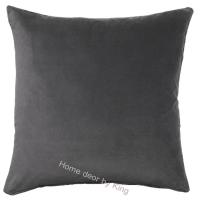ราคา หมอนอิงผ้าฝ้ายกำมะหยี่สีเทาเข้ม 50x50 cm (20917914276)