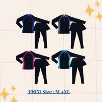 ราคา พร้อมส่ง ชุดว่ายน้ำผู้ใหญ่ รุ่น39051 ชุดว่ายน้ำ แขนยาว ขายาว มีกระโปรง 2 ชิ้น (20862017308)