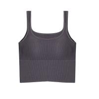 ราคา AZDH บราโยคะไร้ตะเข็บ เสื้อท่อนบน เสื้อออกกำลังกายในยิม สำหรับเด็กผู้หญิง ชุดชั้นในกีฬาชุดชั้นใน สายรัดกว้าง สำหรับผู้หญิง แถบลายทาง รูปตัวยู เสื้อครอป สปอร์ตบรา ยกทรงสายเดี่ยว ชุดชั้นในสตรีสตรี (2078