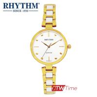 ราคา ผ่อนชำระ สูงสุด 10 เดือน Rhythm นาฬิกาข้อมือผู้หญิง สายสแตนเลสสีทอง รุ่น LE1611S04 สีทอง หน้าปัดสีขาว (13106629106)