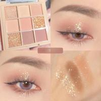 ราคา Nine color eyeshadow jiugongge glitter sequins pearl matte nine color eyeshadow palette eye shadow makeup (12874863619)