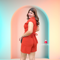 ราคา Js14จั๊มสูมขาสั้นแฟชั่นสาวอวบราคาถูก ชุดจั๊ม ชุดจั๊มสูทสาวอวบ ชุด ชุดใส่ออกงาน ชุดสีชมพู (21340302848)