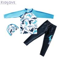 ราคา Kidlove ชุดว่ายน้ำเด็กทารกแขนยาวมุสลิมลายปลาโลมาชุดว่ายน้ำครีมกันแดด (563086854)