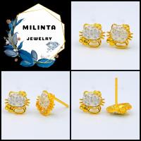 ราคา CN JEWERY แมวหน้ากรอบเพชร ต่างหูเพชรCZ ต่างหู ตุ้มหู ต่างหูหุ้มทอง ฟรีตลับทองทุกคู่ (11570386250)