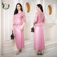 ราคา เสื้อลูกไม้ เสื้อออกงาน ชุดไปวัด ผ้าถุง ชุดทำบุญ ผ้าลูกไม้ เสื้อลูกไม้ฝรั่งเศส เกรดพรีเมี่ยม ชมพู (20243827853)