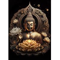 ราคา พระพุทธรูปอินเดียพระพุทธรูปทำสมาธิ Chakra โปสเตอร์ Mandala ภาพวาดผ้าใบ Wall Art Psychedelic Yoga Aesthetic Room Decor (20119915571)