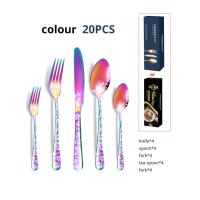 ราคา ชุด 20ชิ้น มีลวดลายชุดกล่องของขวัญมีดส้อมช้อนอุปกรณ์ใช้บนโต๊ะอาหารสแตนเลสสตีล20ชิ้น (20510667337)