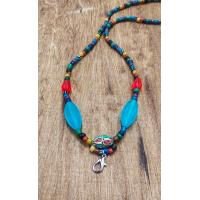 ราคา สร้อยคอลูกปัดหินโบราณ สร้อยคอหินหลากสี ยาว20 ยาว24 (12439886181)