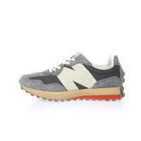 ราคา Classic versatile mens and womens casual jogging shoes New Balance 327 series mandarin duck carbon gray beige white worn out comfortable and slip resistant running shoes for male and female students s
