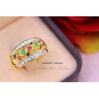 ราคา ManeeNopparut มณีณพรัช แหวน นพเก้า ขอบเพชร รุ่น RW125 (344204069)