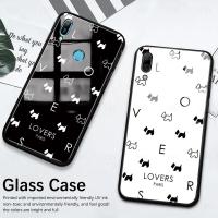 ราคา สำหรับ Huawei Y5 Y6 Y7 Y9 Prime Pro 2017 2018 2019โทรศัพท์กรณีสีดำสีขาวน่ารักรูปแบบ TPU ซิลิโคนนุ่มขอบกระจกนิรภัยปกหลัง (15218039441)