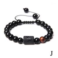 ราคา 12 Constellations Woven Bracelets 8mm Black Beads Stretchable Bangle Gifts Women For Men V1N4 (19659720053)