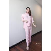 ราคา ชุดเซ็ทเสื้อและกางเกงอัดพลีท Tn4 Tw แฟชั่นชุดอัดพลีท ชุดเซ็ท ชุดใส่ออกงาน แฟชั่นสาวอวบ งานอัดพลีท ชุดคุณแม่ (19827589785)