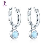 ราคา ผู้หญิงคลิปหล่นต่างหูระย้าแข็ง 925 เงินสเตอร์ลิงพลอยธรรมชาติLarimar (19884135009)