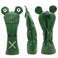 ราคา ไม้กอล์ฟ headcover น่ารักกบออกแบบหนัง Hand Made 1 ไม้ driver head cover Fairway golf headcvoer Hybird ครอบคลุม (19679796896)