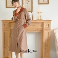 ราคา Kowie Korea Sanda 013 เดรสยาวสีน้ำตาล ลายสก็อต (5113378932)