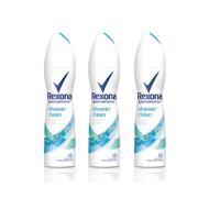 ราคา Rexona เรโซนา ชาวเวอร์คลีน สเปรย์ 150 มล สเปรย์ระงับกลิ่นกาย สีเขียว แพ็ค3ชิ้น (115499724)