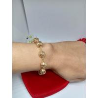 ราคา สร้อยข้อมือนาก สร้อยข้อมือโรสโกลด์ หญิง ลายเม็ดกลมฉลุ (19687282090)
