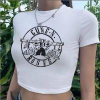 ราคา Guns N Roses Yk2ฮิปปี้ Y2k ไซเบอร์เสื้อเอวลอยหญิงเสื้อยืดฮิปปี้ Manga 2000S (19607851088)