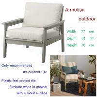 ราคา เก้าอี้สนาม เก้าอี้พักผ่อน อาร์มแชร์ กลางแจ้ง ไม้ยูคาลิปตัสย้อมสีอะคริลิคสีเทา เบาะสีเบจ (13430967317)