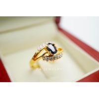 ราคา แหวนทองพลอยไพลินแท้กาญจนบุรีน้ำหนักเม็ดละ 2 32 กะรัต ก้านฝังเพชรเม็ดละ 3 ตัง พร้อมใบรับรองสินค้า เคลือบทองคำแท้100 (12326430882)