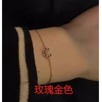 ราคา กำไลข้อมือสตรีแผ่นเงินสเตอริงก์18K ทองคำสีกุหลาบพระจันทร์ครึ่งเสี้ยวประดับเพชรเม็ดเดี่ยวสร้อยข้อมือหรูหราน้ำหนักเบาระดับพรีเมียม (21016324197)