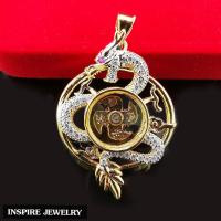 ราคา Inspire Jewelry จี้กังหัน มังกรตาทับทิม ประดับเพชรCZ งานจิวเวลลี่ ตัวเรือนหุ้มทองแท้ 24K สวยหรู สง่างาม (13361468268)