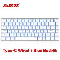 ราคา AK33 AJAZZ Mechanical Keyboard 82 Keys Layout Blue Black Switch with Ice Blue Backlit Gamer Keyboard for pc gaming accessories (20605211401)