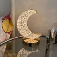 ราคา โคมไฟตั้งโต๊ะคริสตัล LED Star Moon Night Light 3 สี USB หรี่แสงได้ห้องนอนตกแต่งข้างเตียงแสงโคมไฟของขวัญวันเกิด ไฟตกแต่ง (19755946693)