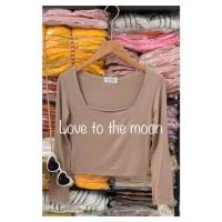 ราคา พร้อมส่ง เสื้อครอปแขนยาว คอเหลี่ยม (16451477806)