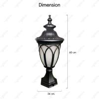 ราคา Lighttrio โคมไฟหัวเสา Classic Lamps ไฟทางเดิน ไฟสนาม โคมไฟอลูมิเนียม ขั้ว E27 รุ่น O 0388S BK สีดำ ไม่รวมหลอดไฟ (127873038)