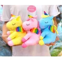 ราคา ตุ๊กตายูนิคอร์นขนเรียบนุ่มขนาด 10 นิ้ว มีท่านั่งท่ายืน (11227346690)
