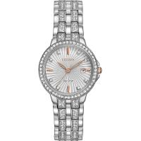 ราคา Citizen Eco Drive Classic Womens Watch Stainless Steel Crystal Silver Bracelet Silver Dial (15900226671)
