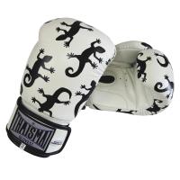 ราคา THAISMAI BG124 นวมชกมวย นวมซ้อมมวย นวมต่อยมวย นวม อุปกรณ์มวยไทย หนังแท้ สีขาว Fancy Boxing Gloves White Leather Lizard THAIFIGHTPRO (9782094826)