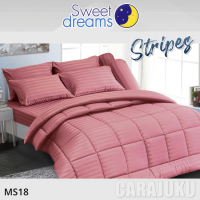 ราคา SWEET DREAMS ชุดประหยัด ชุดผ้าปูที่นอน ผ้านวม ลายริ้ว สีแดง Red Stripe MS18 สวีทดรีมส์ ชุดเครื่องนอน 5ฟุต 6ฟุต ผ้าปู ผ้าปูที่นอน ผ้าปูเตียง ผ้านวม (18896429463)