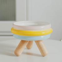 ราคา ถ้วยอาหารสัตว์เลี้ยงชามให้อาหารสุนัขชามสำหรับแมวชามใส่น้ำสัตว์เลี้ยงสีเซรามิกสำหรับชามอาหารแมวชามอาหารหมาแมวแบบแยกชนิดป้องกันคอสูงปกป้องคอชามให้อาหารสุนัขถ้วยชามเซรามิคสัตว์เลี้ยง (20029781837)