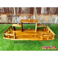 ราคา SLK หิ้งวางพระติดผนังไม้สักทอง ทรงโมเดิร์น ขนาด 80 38 ซม สีเคลือบเนื้อไม้ ห้องพระสำหรับบูชา หิ้งพระไม้สักแท้ หิ้งพระไม้สักแขวนผนัง Buddhas shelf (19852228839)