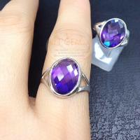 ราคา แหวนอเมทิสต์ แหวนเงินแท้ พลอยอเมทิสต์ cz YTG 5187 (17445927760)