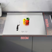 ราคา เขียงสแตนเลส1 5มม ขนาดใหญ่พิเศษ304สำหรับงานหนักเนื้อและผักไม้กลิ้งปกป้องเคาน์เตอร์ไม้นวดแป้งทำความสะอาดง่าย (10797083288)