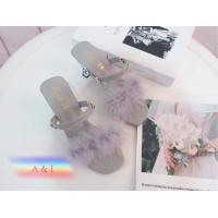 ราคา รองเท้าส้นแก้ว ขนนก ขนมิ้ง งานขายดีที่สุด (15733284886)