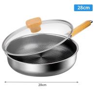 ราคา Konco กระทะทอดสแตนเลส316แบบไม่ติดกระทะแบนพร้อมฝาปิดเครื่องครัวสำหรับเตาแม่เหล็กไฟฟ้าและเตาแก๊สกระทะครัวเรือนกระทะทอดกระทะทอดสเต็กไม่ติดกระทะแพนเค้ก22ซม 26ซม 28ซม (19477092516)