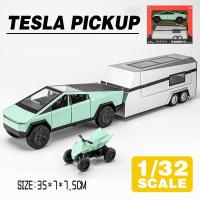 ราคา KLT 1 32 Tesla Cybertruck รถกระบะโลหะ RV รถบรรทุกโมเดลรถยนต์ของเล่นอัลลอยสำหรับ Kids Toys ยานพาหนะงานอดิเรก (21098843908)