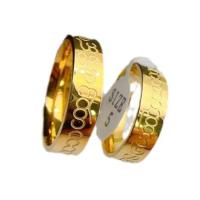 ราคา Stainless Steel Gold Plated Fashion Scripture Thai Ring for Men and Women Size 5 12 (20744458983)