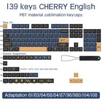 ราคา 139151 Keys Blue Samurai KeyCap Red Samurai English Japanese PBT KeyCaps Cherry Profile For MX Switch GMK Mechanical Keyboard (15734774774)