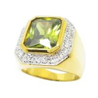 ราคา แหวนผู้ชาย แหวนสำหรับผู้ชายแหวนแฟชั่น พลอยเขียวส่อง ประดับเพชร cz ชุบทองแท้ ชุบทอง 24k แหวนชุบทองไม่ลอก บริการเก็บเงินปลายทาง (16006053255)