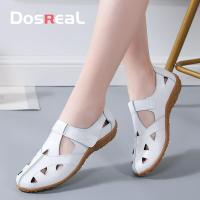 ราคา DOSREAL แฟลตรองเท้าแตะสำหรับผู้หญิงหนังแท้สไตล์เกาหลีฤดูร้อนผู้หญิงรองเท้าในการขายขนาดใหญ่35 42สีดำสีขาวยางแต่เพียงผู้เดียวรองเท้าแตะสุภาพสตรี (15290454410)