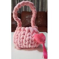 ราคา กระเป๋าถักไหมพรมกำมะหยี่ DIY ถักมือจากไหมพรมกำมะหยี่ (18670284838)