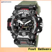 ราคา Broadfashion Men Watch Multi functional 50m Waterproof Led Digital Dual Display Electronic Sports Wrist Watch 8072 (20641877387)